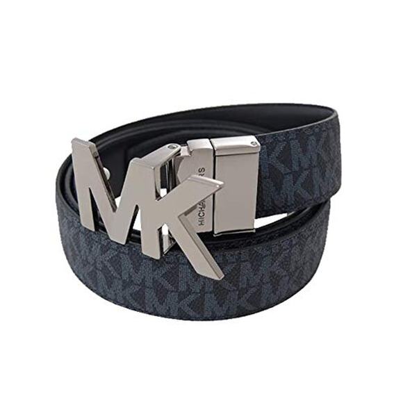 NWT Michael Kors Men's Jet Set 4-in-1 Leather Gift Set Belt Admrl/PlBlue - Picture 1 of 3